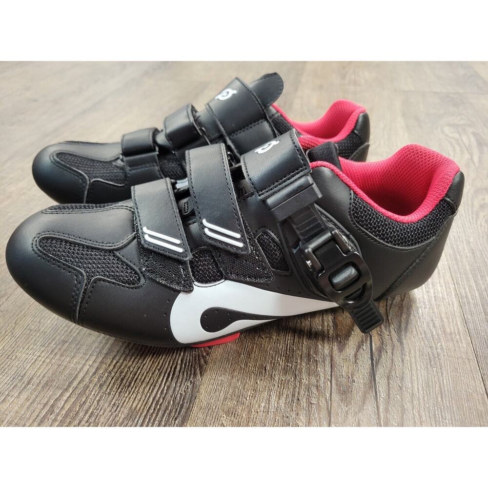 Peloton Triple Strap Cycling Biking Shoes Size Eu 39 Black Red Men Women